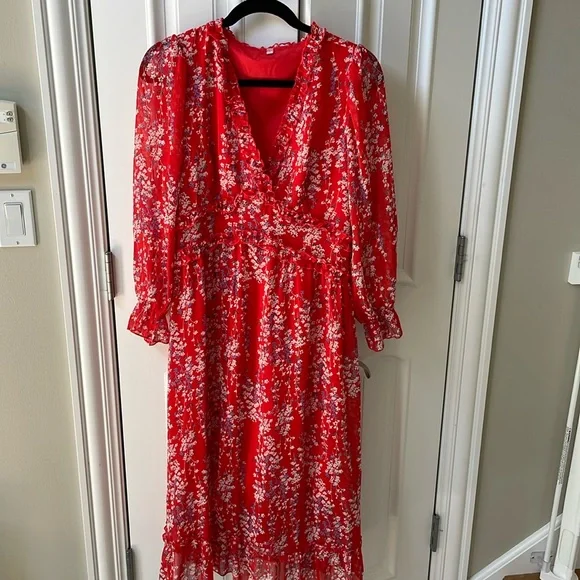 Dresses | Red Floral Maxi Dress For Women Summer Elegant Deep V Neck Size Large Euc | Poshmark Dresses | Red Floral Maxi Dress For Women Summer Elegant Deep V Neck Size Large Euc | Poshmark